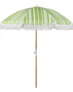 Online Beliani Ombrellone da giardino 150 cm MONDELLO Verde Bianco Marrone Verde