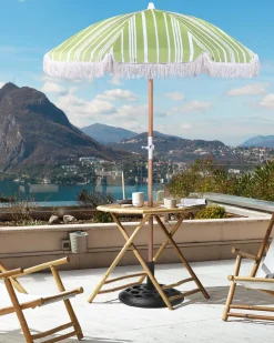 Online Beliani Ombrellone da giardino 150 cm MONDELLO Verde Bianco Marrone Verde