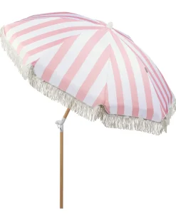 Online Beliani Ombrellone da giardino 150 cm MONDELLO Rosa Bianco Rosa Marrone