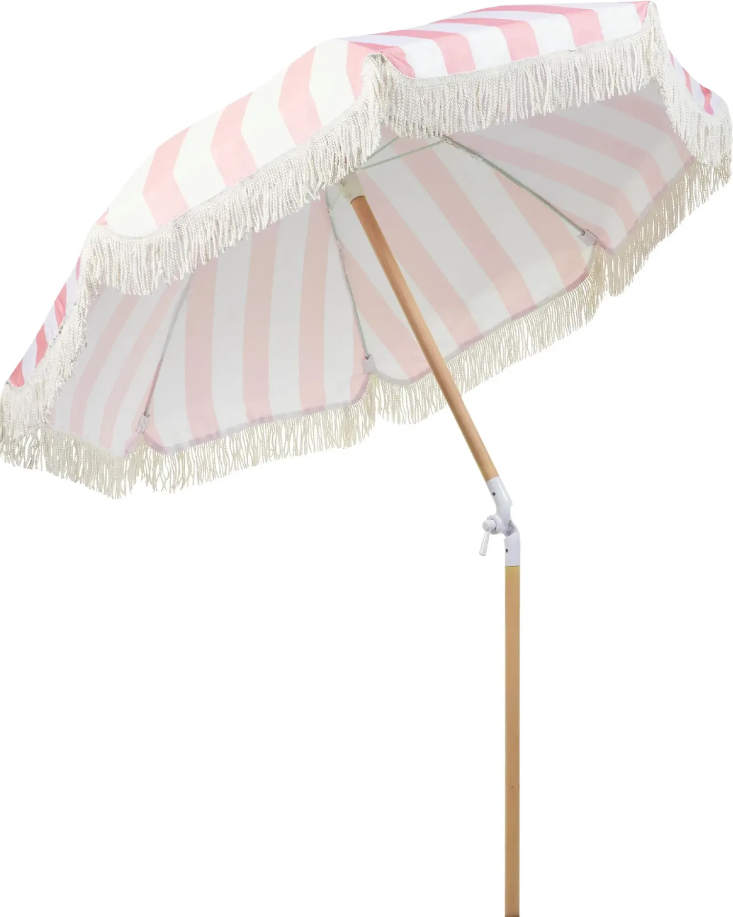 Online Beliani Ombrellone da giardino 150 cm MONDELLO Rosa Bianco Rosa Marrone