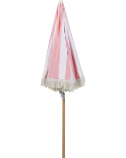 Online Beliani Ombrellone da giardino 150 cm MONDELLO Rosa Bianco Rosa Marrone