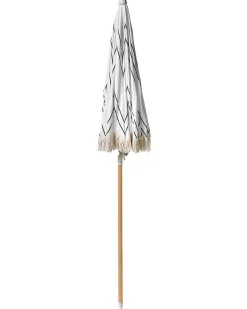 Clearance Beliani Ombrellone da giardino 155 cm MONDELLO Bianco/Nero Bianco Nero