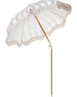 Clearance Beliani Ombrellone da giardino 155 cm MONDELLO Bianco/Nero Bianco Nero