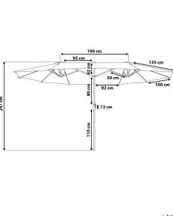 Best Beliani Ombrellone da giardino 460 cm SIBILLA Beige