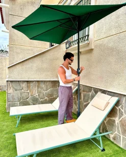 Hot Beliani Ombrellone Semicircolare 270 cm GALATI Verde Verde Nero