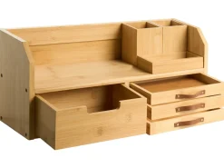 Clearance Beliani Organizer da cucina FOUGASSE Bambù chiaro Marrone