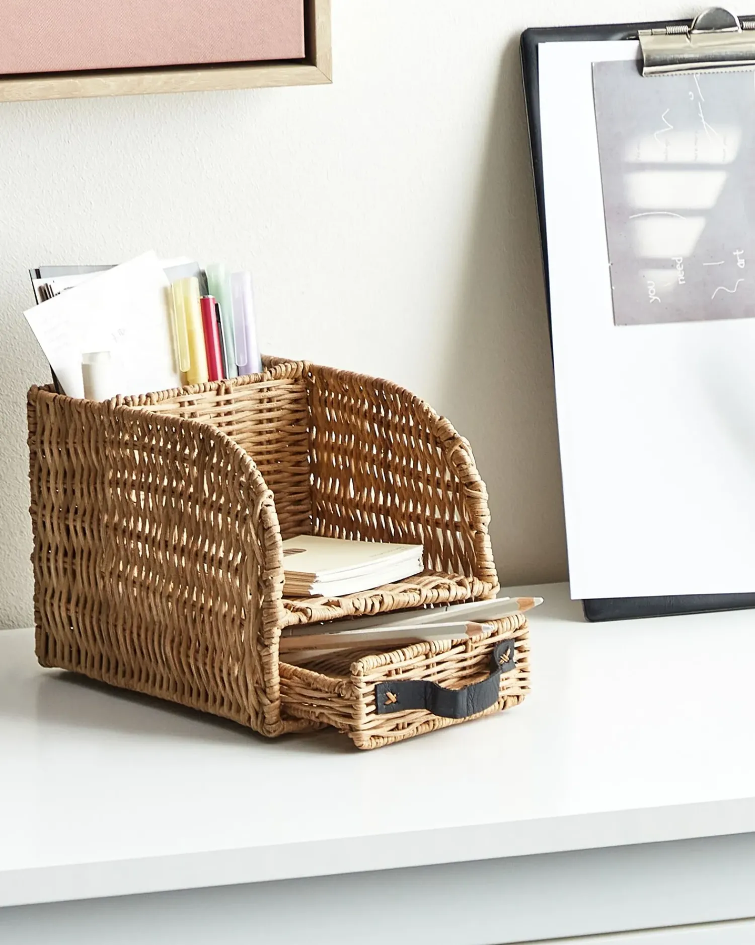 Discount Beliani Organizer MALPELO Rattan Naturale Naturale Marrone