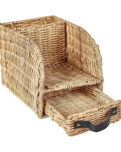 Discount Beliani Organizer MALPELO Rattan Naturale Naturale Marrone