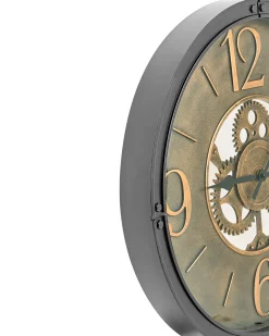 Beliani Orologio da parete ALBACETE 50 cm Nero Marrone Nero