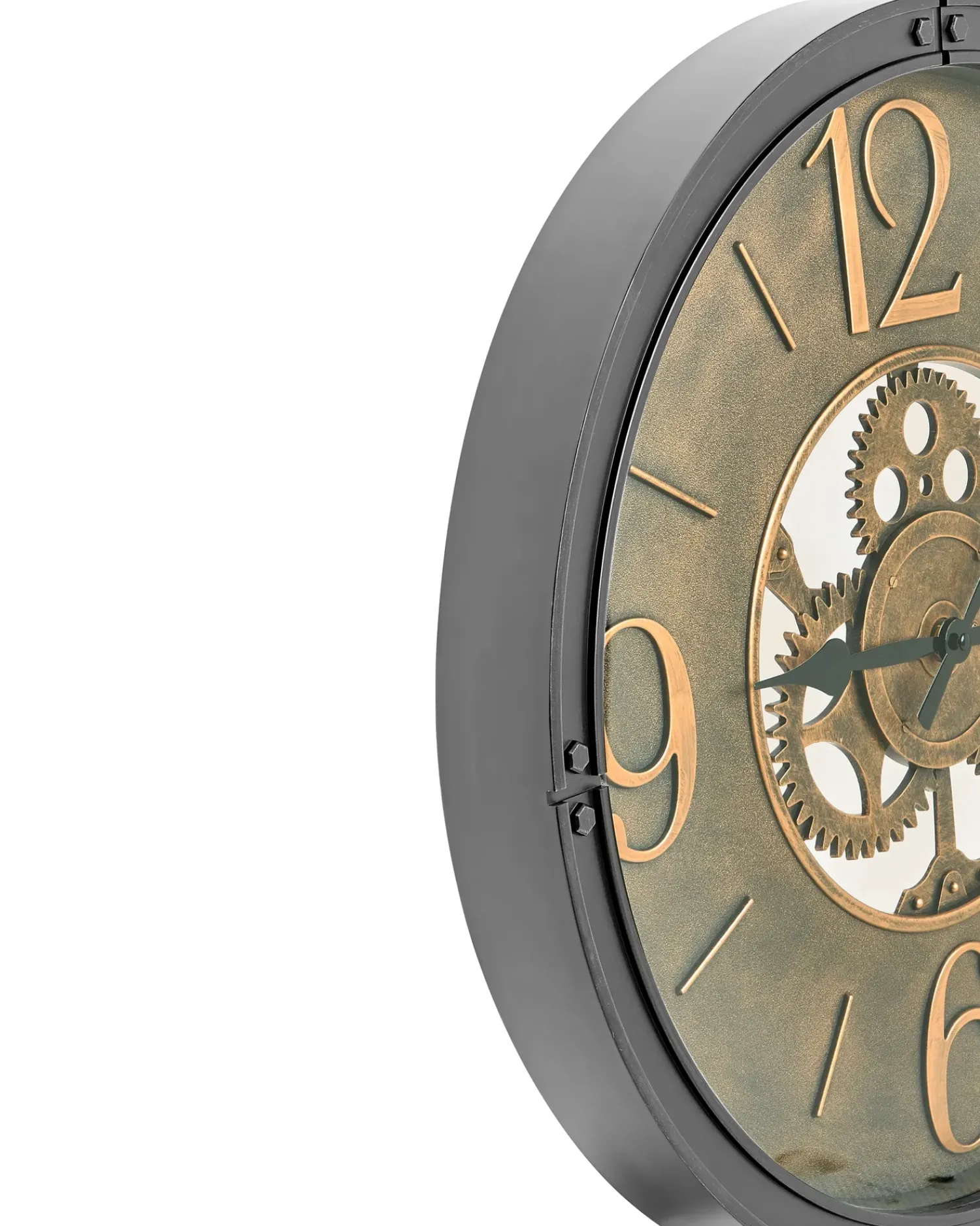 Beliani Orologio da parete ALBACETE 50 cm Nero Marrone Nero
