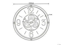 Beliani Orologio da parete ALBACETE 50 cm Nero Marrone Nero