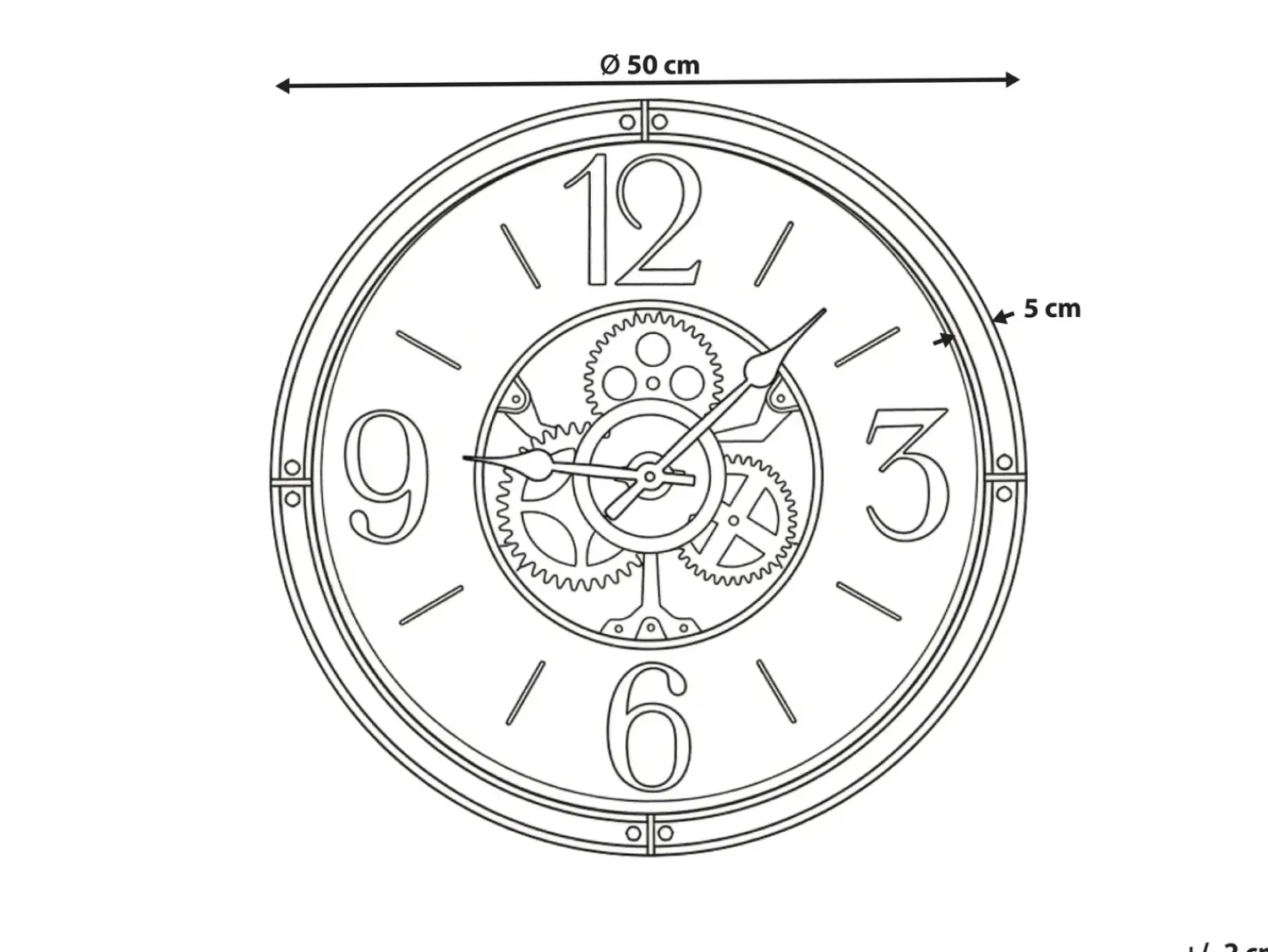 Beliani Orologio da parete ALBACETE 50 cm Nero Marrone Nero