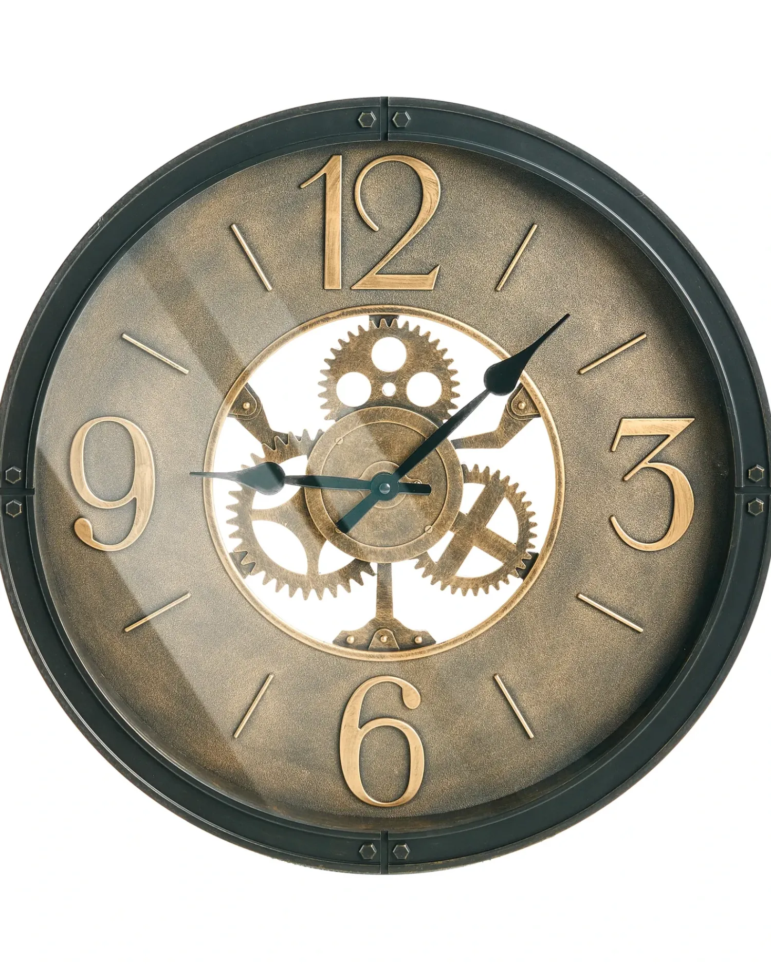 Beliani Orologio da parete ALBACETE 50 cm Nero Marrone Nero