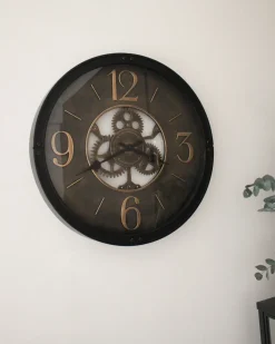 Beliani Orologio da parete ALBACETE 50 cm Nero Marrone Nero