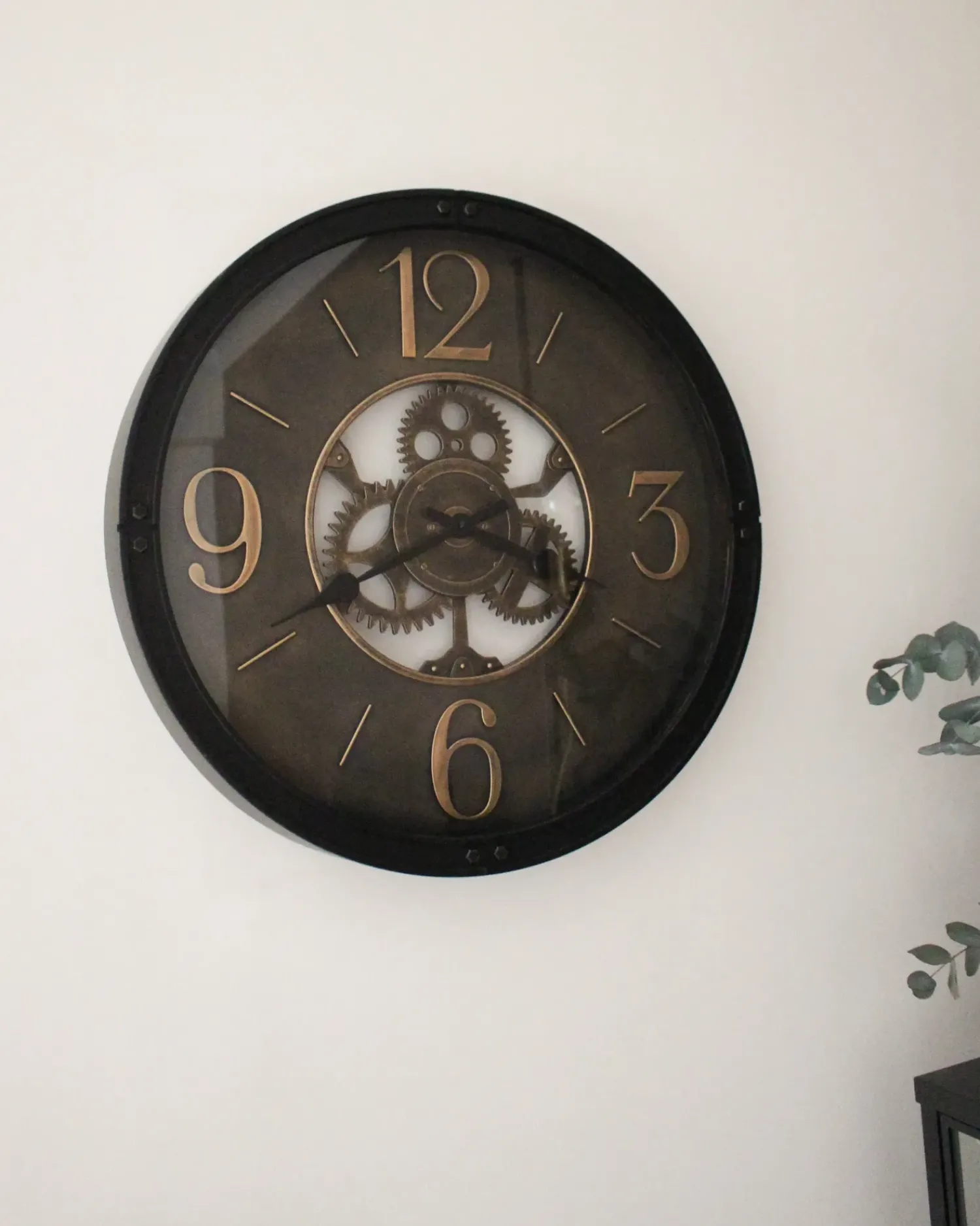 Beliani Orologio da parete ALBACETE 50 cm Nero Marrone Nero