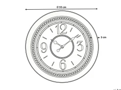 Best Beliani Orologio da parete ALBOI 55 cm Nero Oro Nero