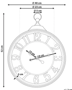 Best Beliani Orologio da parete ALCOBA 40 cm Marrone