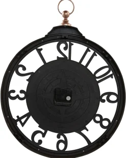 New Beliani Orologio da parete ALLOZA 44 cm Nero Rame Nero