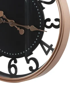 New Beliani Orologio da parete ALLOZA 44 cm Nero Rame Nero