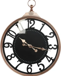 New Beliani Orologio da parete ALLOZA 44 cm Nero Rame Nero