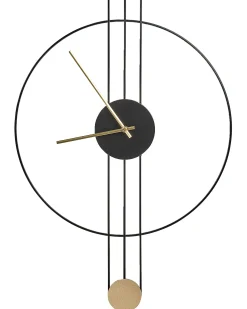 New Beliani Orologio da parete ANNIVIERS 44 cm Metallo Nero Nero Oro