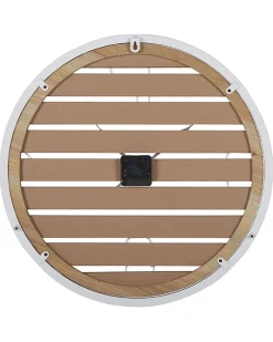 New Beliani Orologio da parete ARRIAGA 50 cm Legno di abete Marrone scuro Bianco Marrone