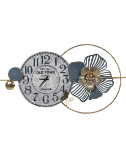 Best Beliani Orologio da parete BERKERIUM 90 cm Metallo Blu Blu Grigio Oro