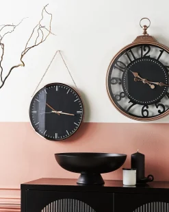 Discount Beliani Orologio da parete BEZAS 30 cm Nero Rame Nero