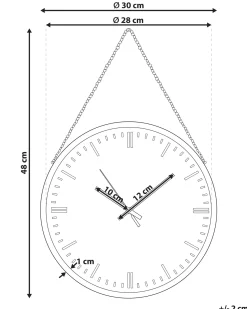 Discount Beliani Orologio da parete BEZAS 30 cm Nero Rame Nero