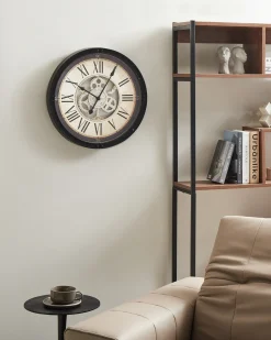Hot Beliani Orologio da parete BORNOS 50 cm Nero Beige Nero