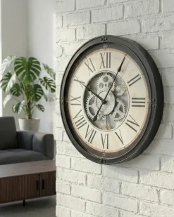 Hot Beliani Orologio da parete BORNOS 50 cm Nero Beige Nero