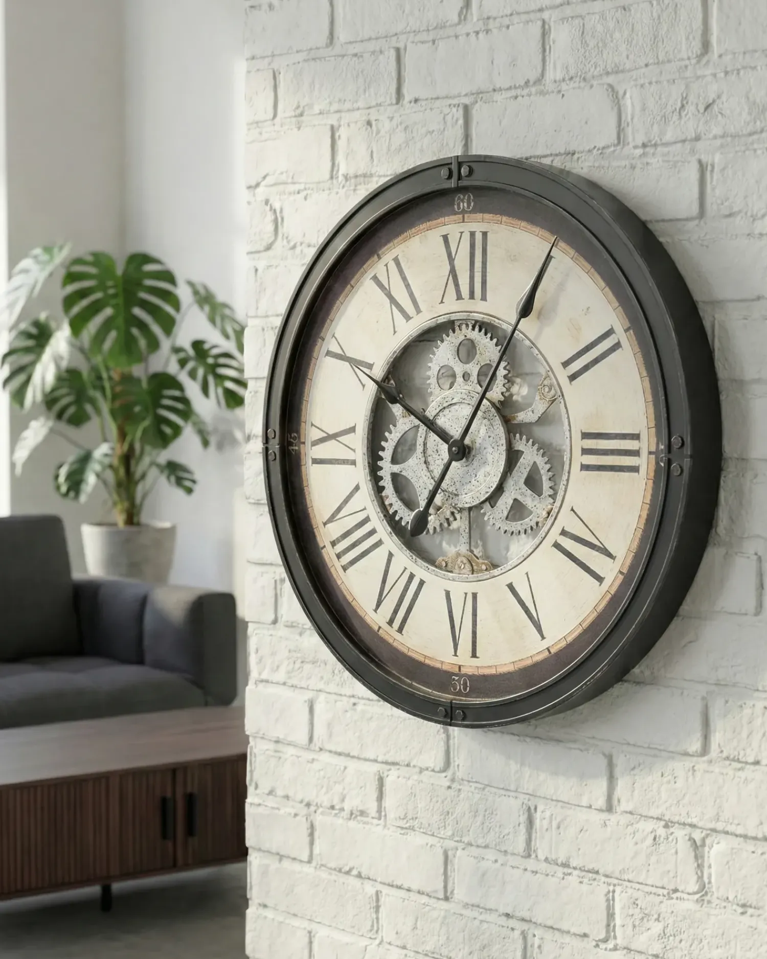 Hot Beliani Orologio da parete BORNOS 50 cm Nero Beige Nero