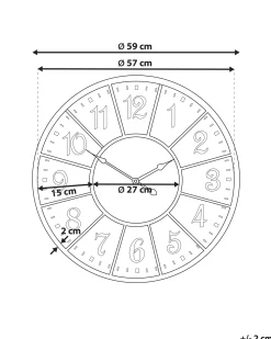 Clearance Beliani Orologio da parete BOSWIL 59 cm Metallo Multicolore Beige Blu Marrone Multicolore