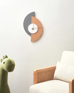 Clearance Beliani Orologio da parete CHALAIS 29 cm Grigio Arancione Bianco Oro Grigio