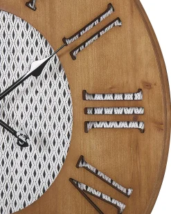 Best Beliani Orologio da parete CUILCO 60 cm Legno di abete Marrone Bianco Marrone Nero