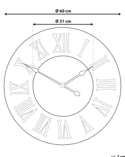 Best Beliani Orologio da parete CUILCO 60 cm Legno di abete Marrone Bianco Marrone Nero