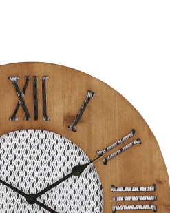 Best Beliani Orologio da parete CUILCO 60 cm Legno di abete Marrone Bianco Marrone Nero