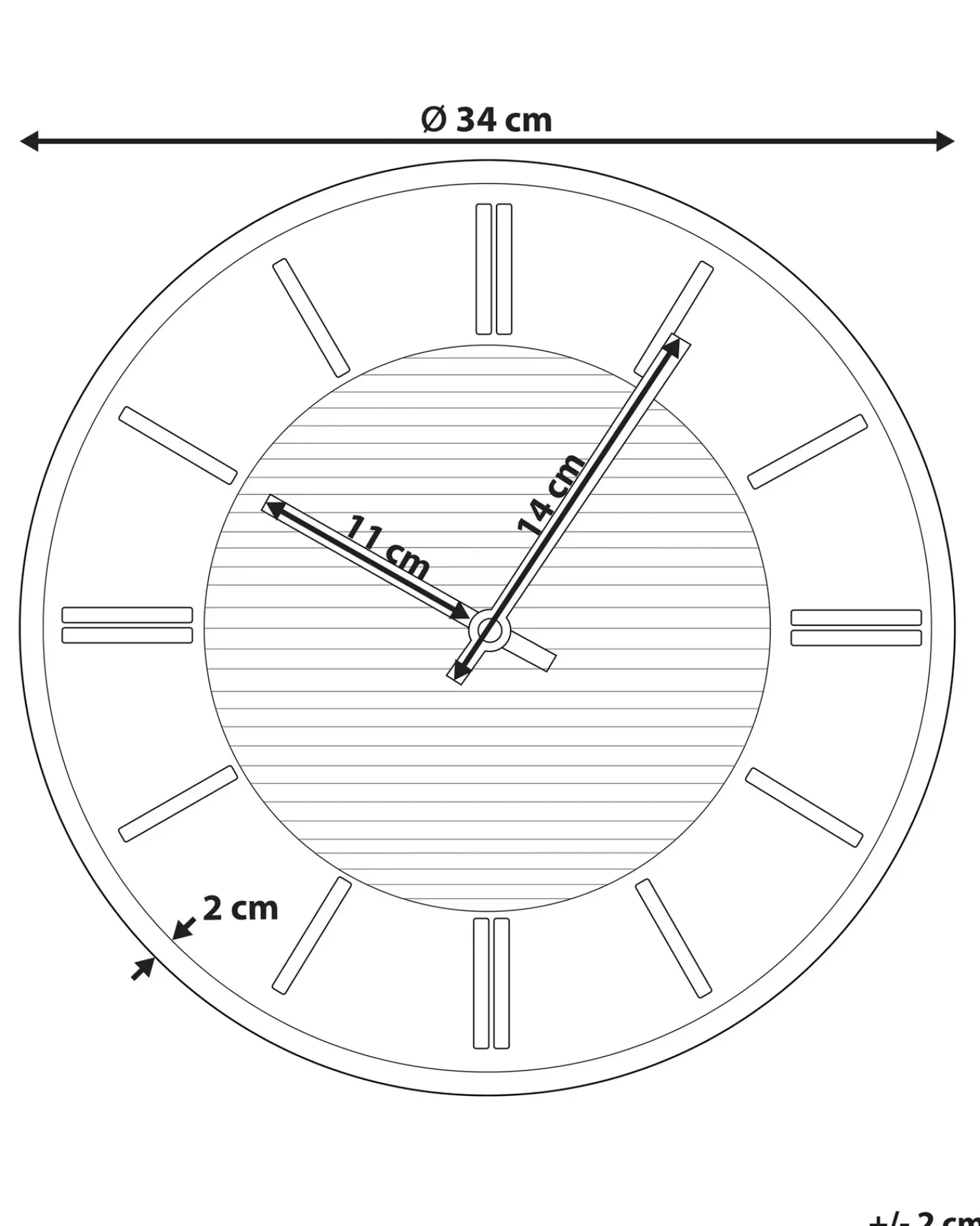Online Beliani Orologio da parete DAROCA 34 cm Bianco Bianco Oro