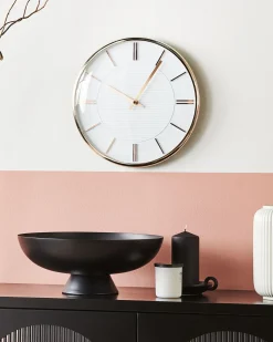 Online Beliani Orologio da parete DAROCA 34 cm Bianco Bianco Oro