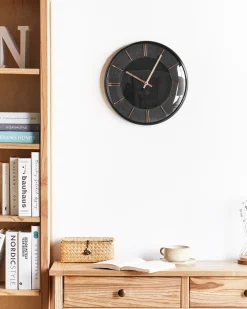 Best Beliani Orologio da parete DAROCA 34 cm Nero Rame Nero
