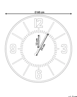 Discount Beliani Orologio da parete DOLE 60 cm Marrone chiaro Marrone Nero
