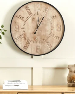 Discount Beliani Orologio da parete DOLE 60 cm Marrone chiaro Marrone Nero