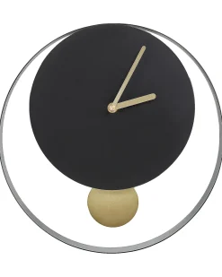 Beliani Orologio da parete MAGLAND 30 cm Metallo Nero Oro Nero