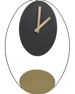 Best Beliani Orologio da parete MANIGOD 32 cm Metallo Nero Nero Oro
