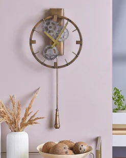 Clearance Beliani Orologio da parete MARCOTE 30 cm Metallo Oro Oro Argento