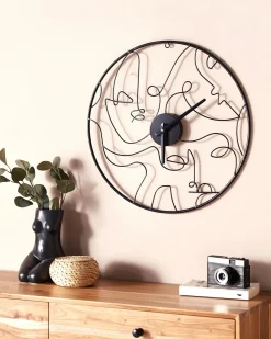 Sale Beliani Orologio da parete MENTON 50 cm Metallo Nero