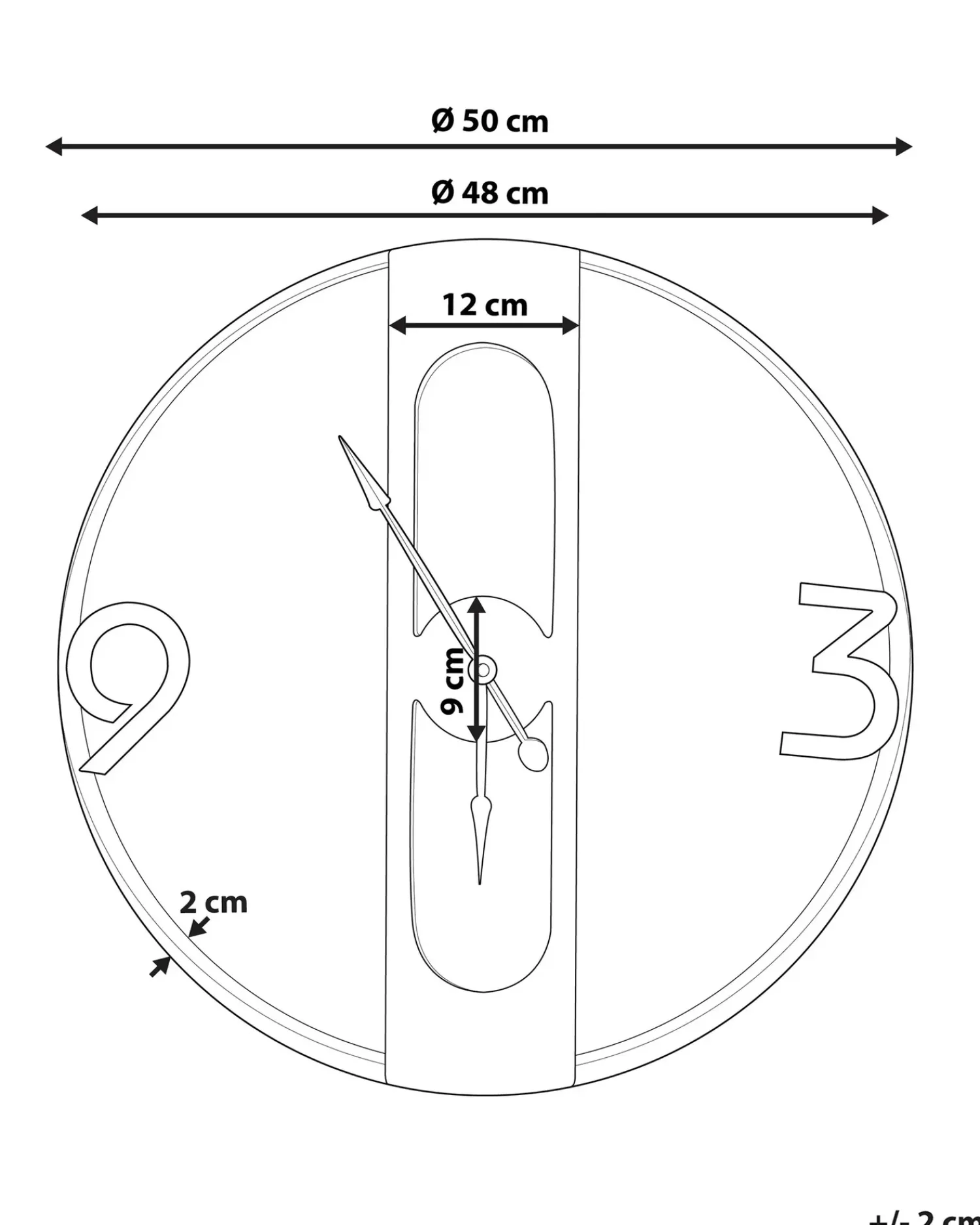 Outlet Beliani Orologio da parete MULHOUSE 50 cm Marrone