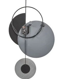 Online Beliani Orologio da parete NENDAZ 32 cm Metallo Grigio Grigio Nero Oro