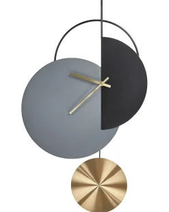 Online Beliani Orologio da parete NENDAZ 32 cm Metallo Grigio Grigio Nero Oro