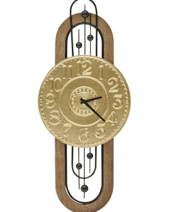 Hot Beliani Orologio da parete NOBELIUM 36 cm Metallo Oro Oro Marrone Nero